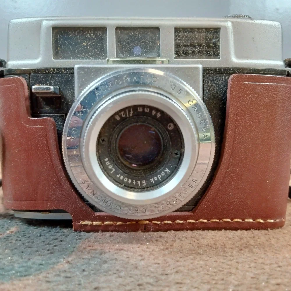 Kodak Automatic 35 Field Case Camera Brown Leather Vintage Untested